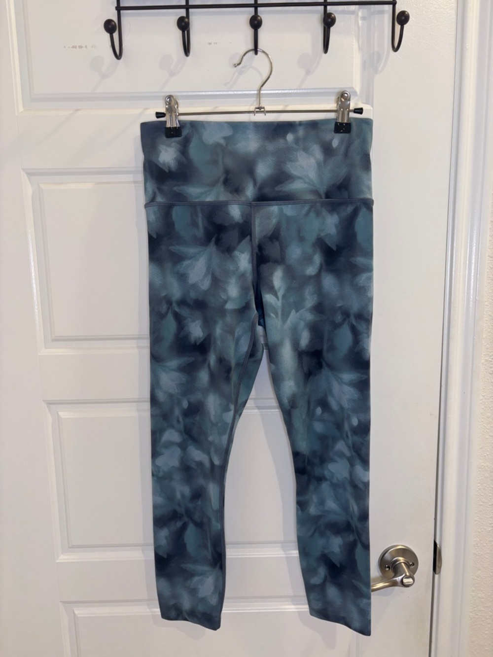 Athleta Elation 7/8 Leggings Blue Tie Dye High Rise Size Small